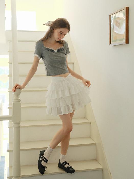 Cest_Lovely lace layered skirt