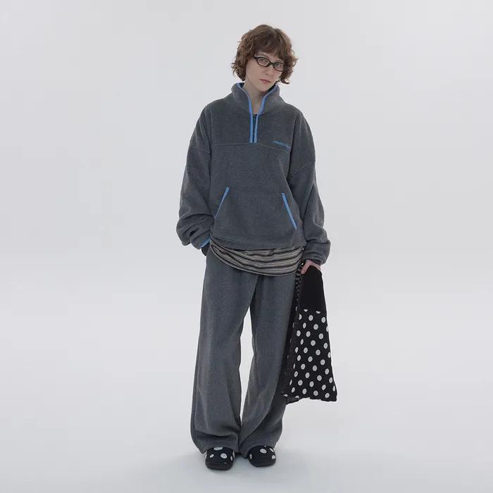 [2nd][SET] Fleece set up_melange gray