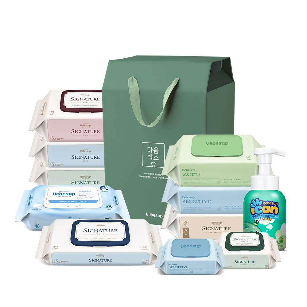 [단독] 베베숲 프리미엄 아기물티슈 선물박스 (+250ml 아이캔 핸드워시 증정)