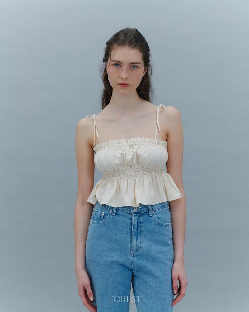 forest 포레스트 버니 스모킹 탑 스모크 나시 뷔스티에 블라우스