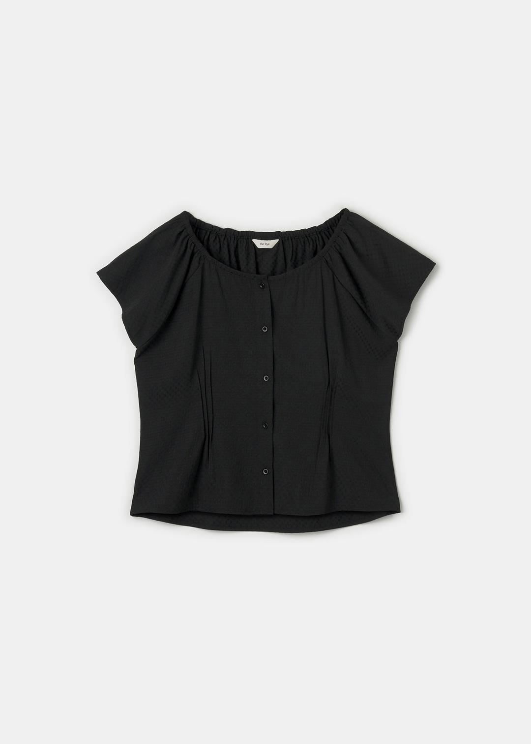 Dot Sleeve Blouse(Black)