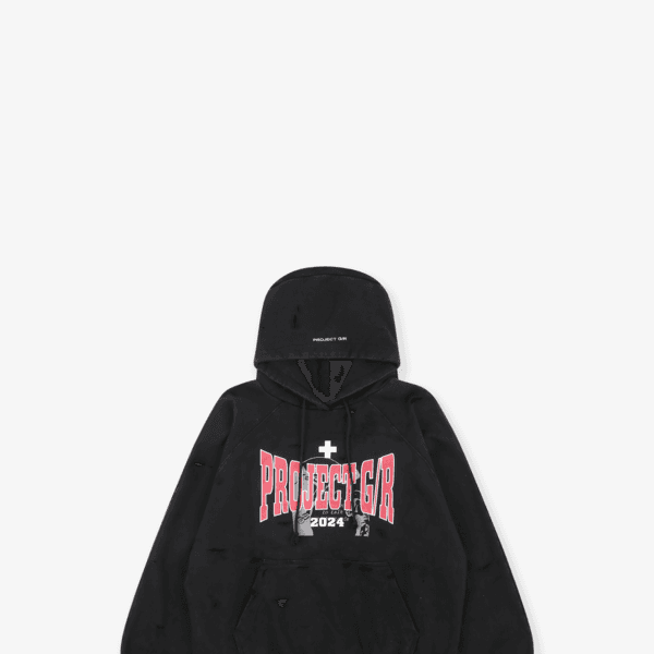 TWO FACED WASHED HOODIE - WASHED BLACK