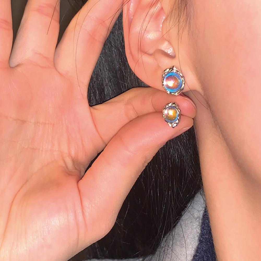 와이알유디 블루닷 전체 실버925 데일리 귀걸이