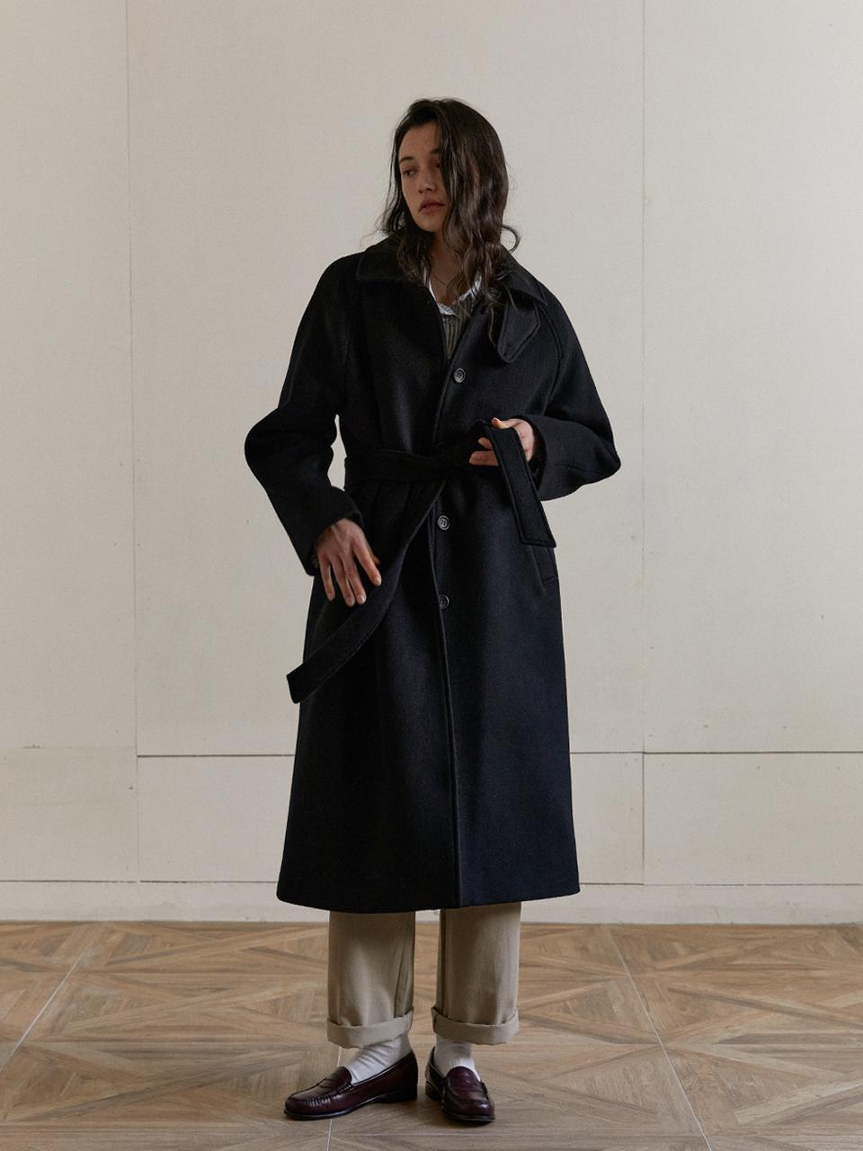 stan wool single coat - black