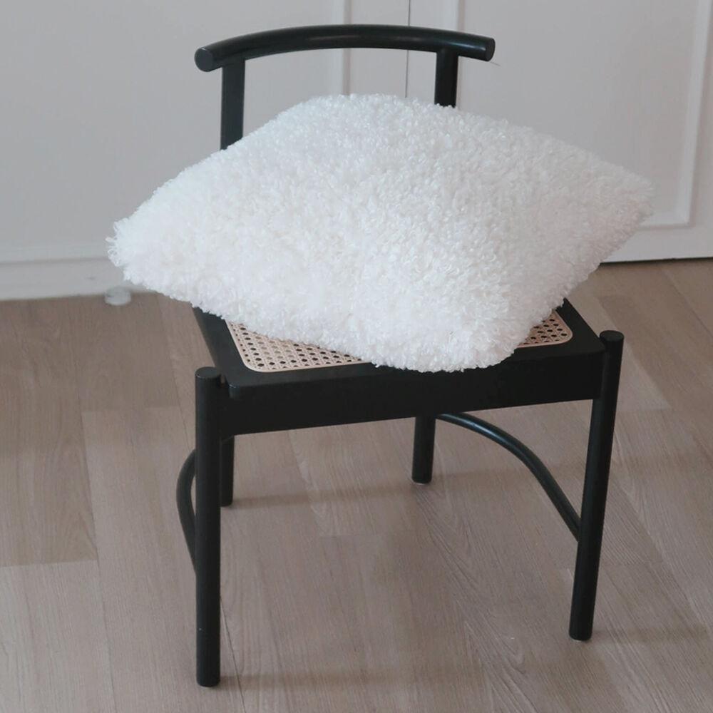 펌 뽀글이 쿠션 커버 (white)