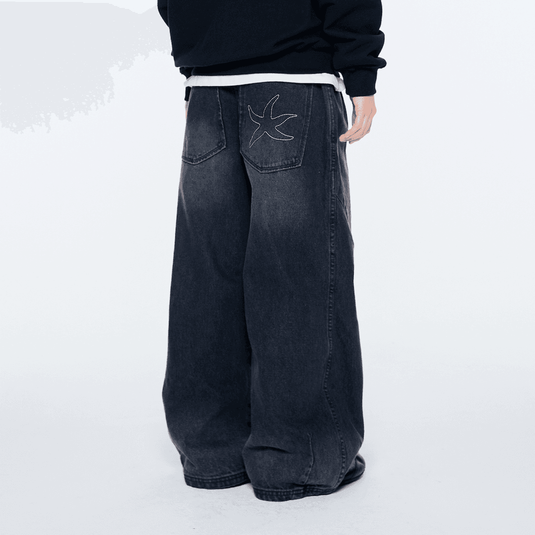 TCM starfish denim pants (black)
