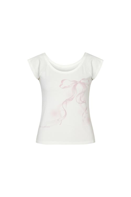 VERA RIBBON TEE white