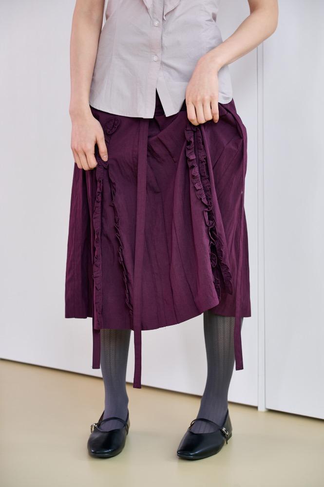 RUFFLE RIBBON SKIRT (PURPLE)