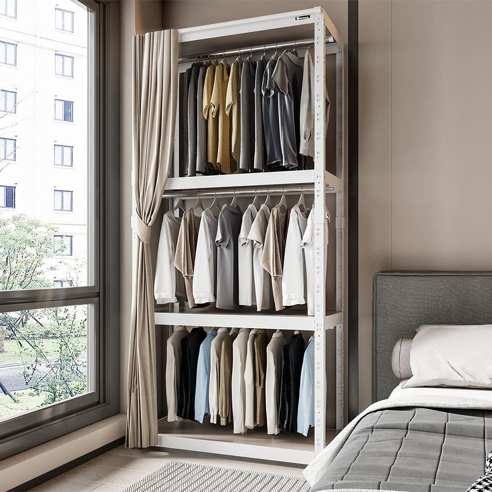 시스템행거 옷걸이 짧은옷 행거 드레스룸 슈랙엣홈 4004001800 4단 3행거