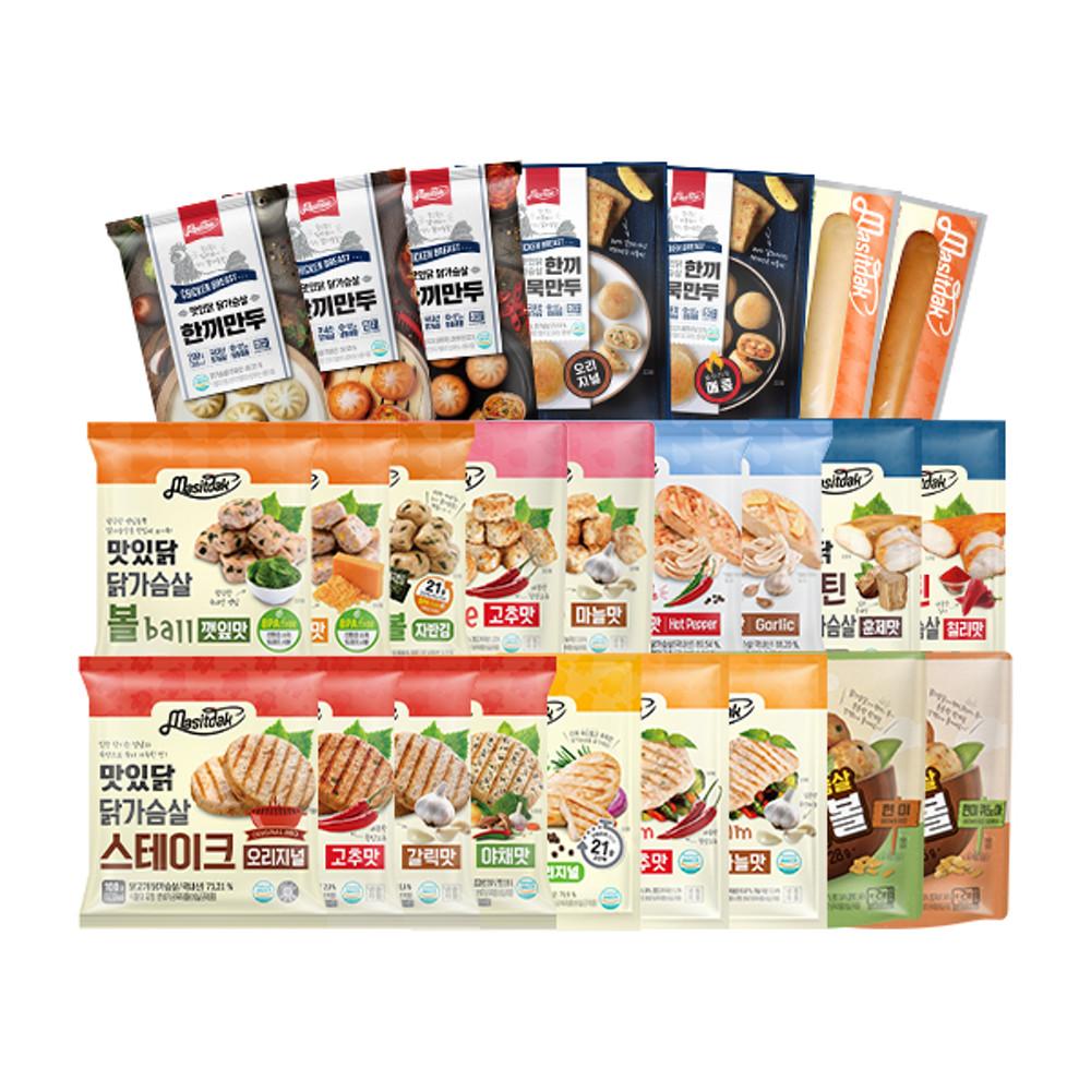 맛있닭 닭가슴살 스테이크/스팀/큐브/소세지 59종 저염 소프트
