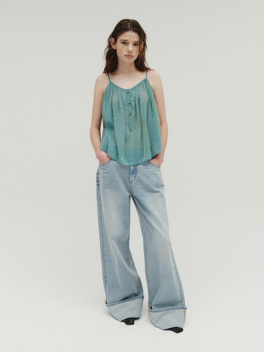 TWO TONE JACQUARD SLEEVLESS TOP (2color)