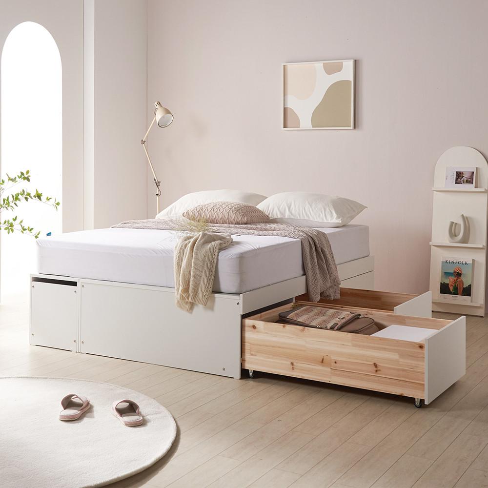 몽트빌 광폭 빅 서랍 수납 퀸 침대 Q