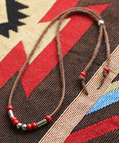 케이엔드(KND)  레더 & 터키석 비즈 목걸이 브라운 - 후기 | 무신사