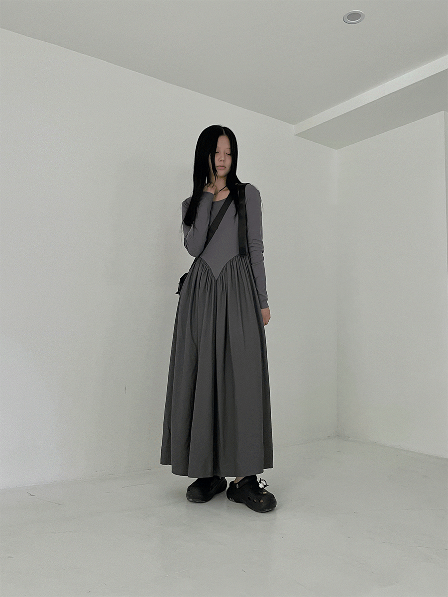 Long cotton flare dress