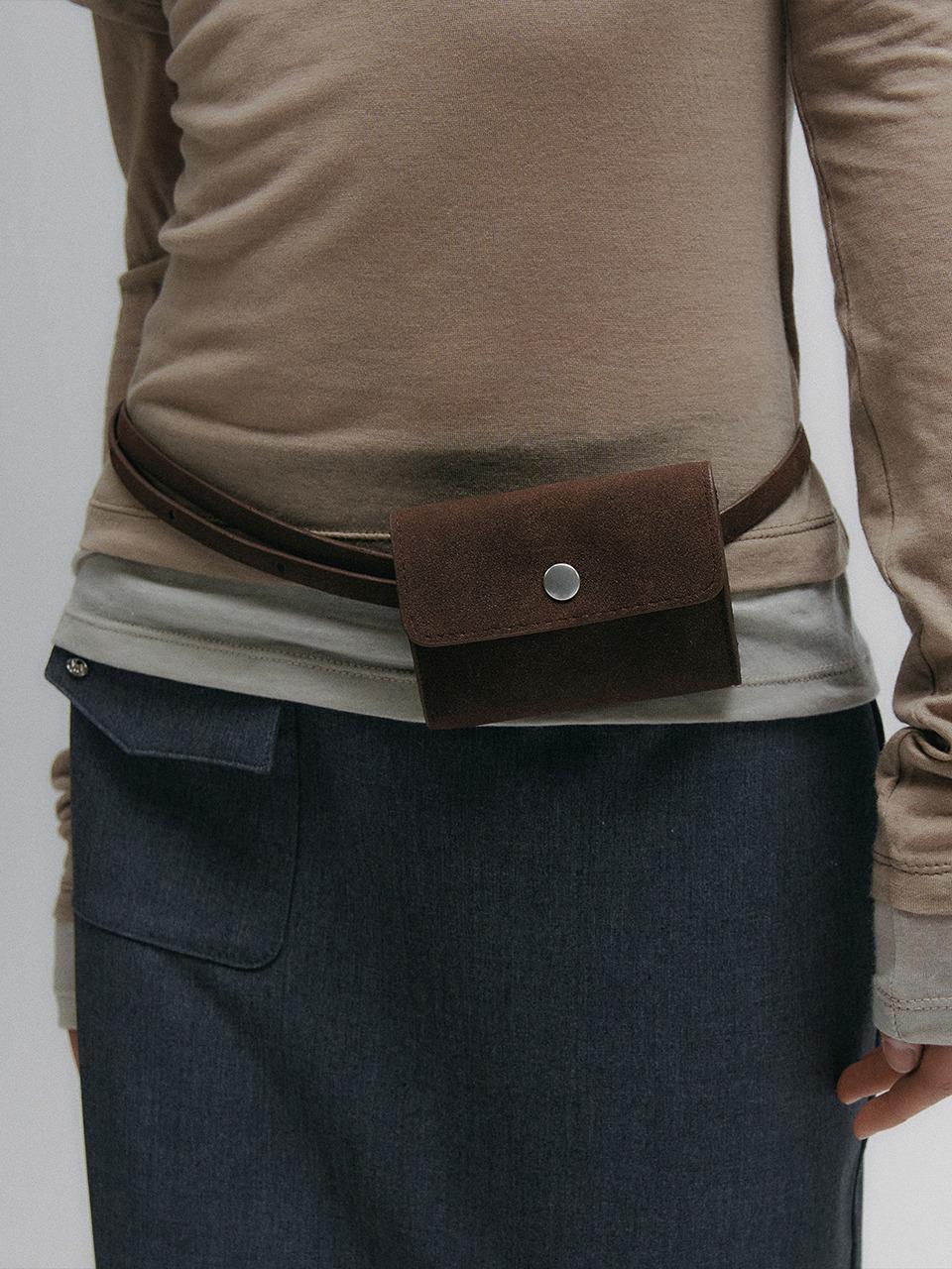 Slim Strap Mini Belt Bag (Brown)