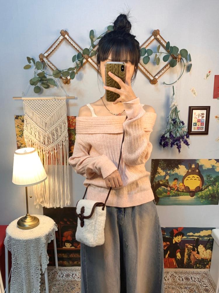 Pastel golgi off shoulder ( pink, mint )