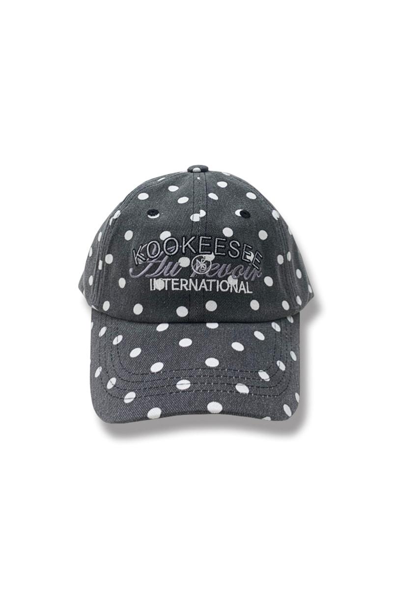 vintage washing dot ball cap (Pigment Black)