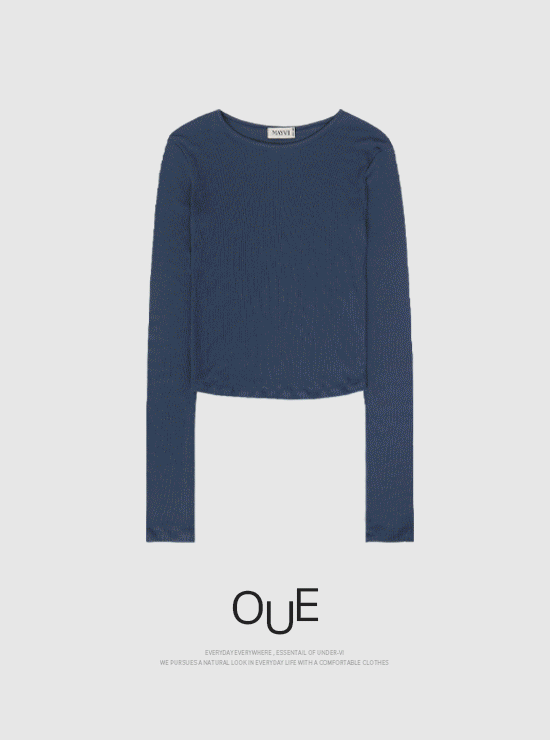 언더비 [OUE] 여리핏 유넥 골지 티셔츠 (6 color)