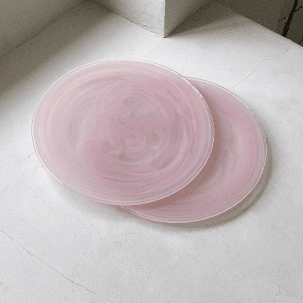 [ALABASTER] A Swirling Series Plates Pink