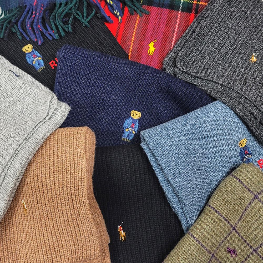 백화점 폴로 머플러 목도리 폴로랄프로렌 곰돌이 베어 포니 울 남녀공용 스카프 머플러 모음