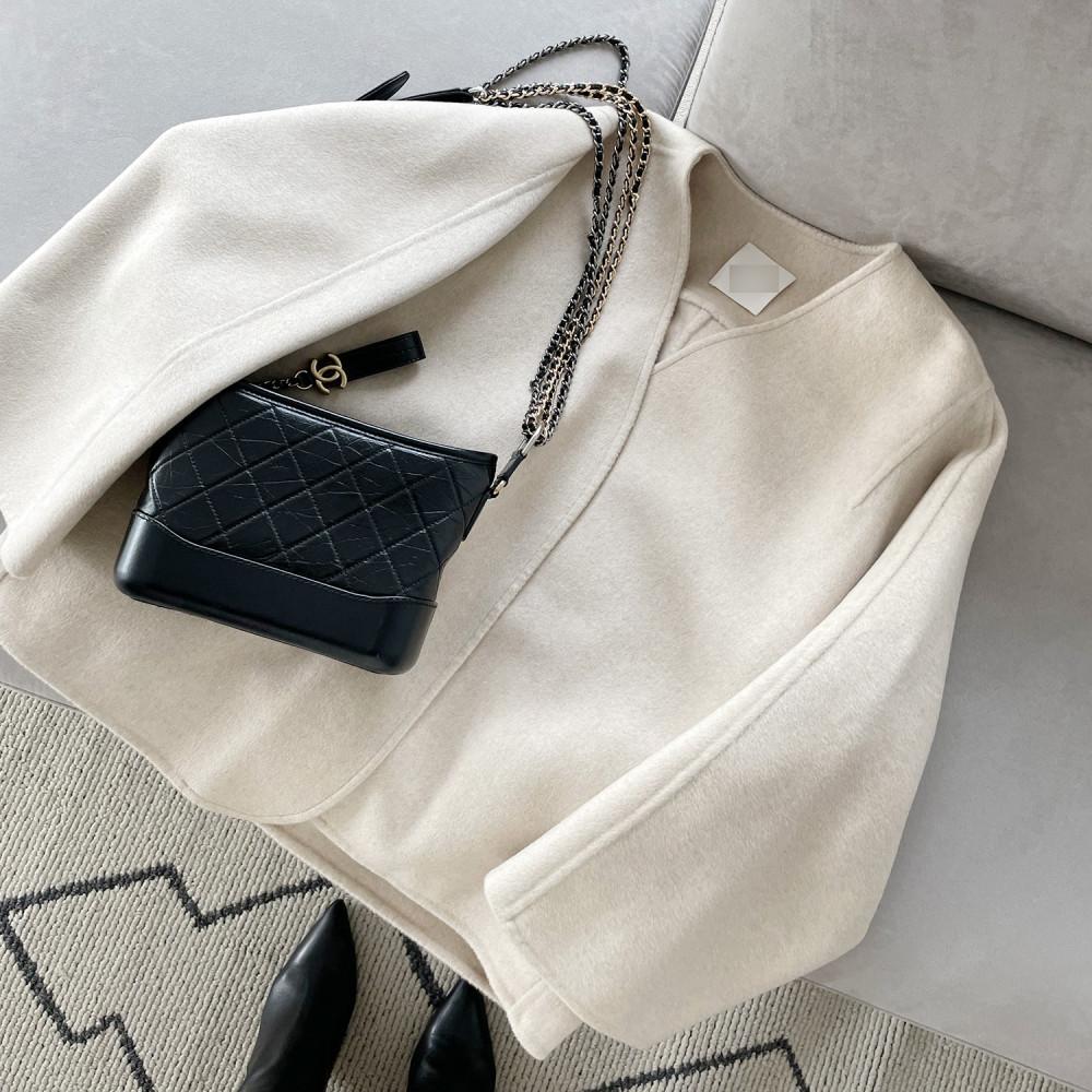 [자체제작] 그르노블 숏 노카라 캐시미어 울 핸드메이드 코트