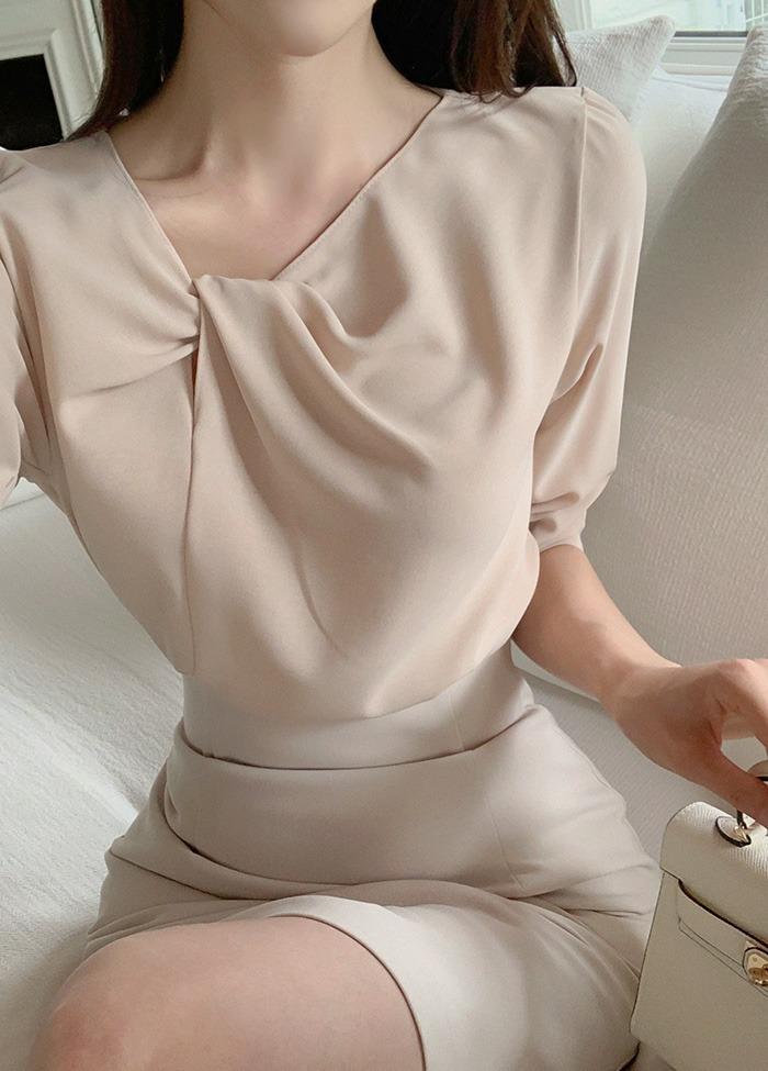 [하객룩/출근룩] 로제카 꼬임 블라우스 (3color) *긴팔.ver*