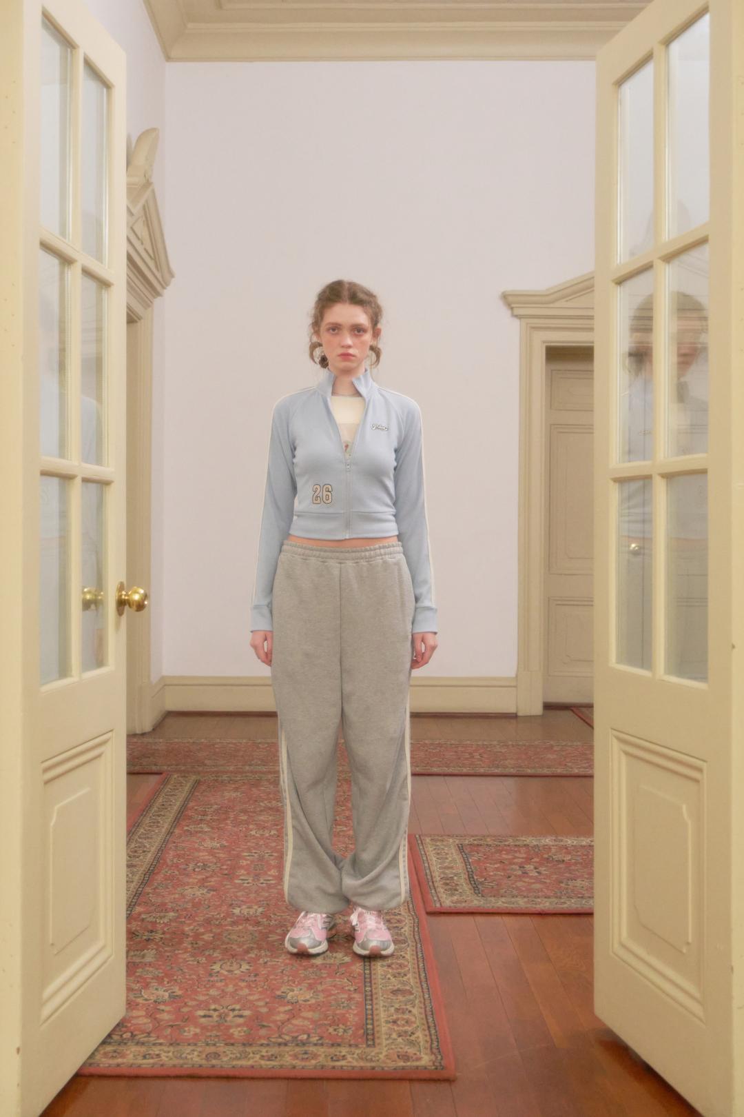 (4/11 발송) Lace tape  Zip up Jumper (Baby blue)