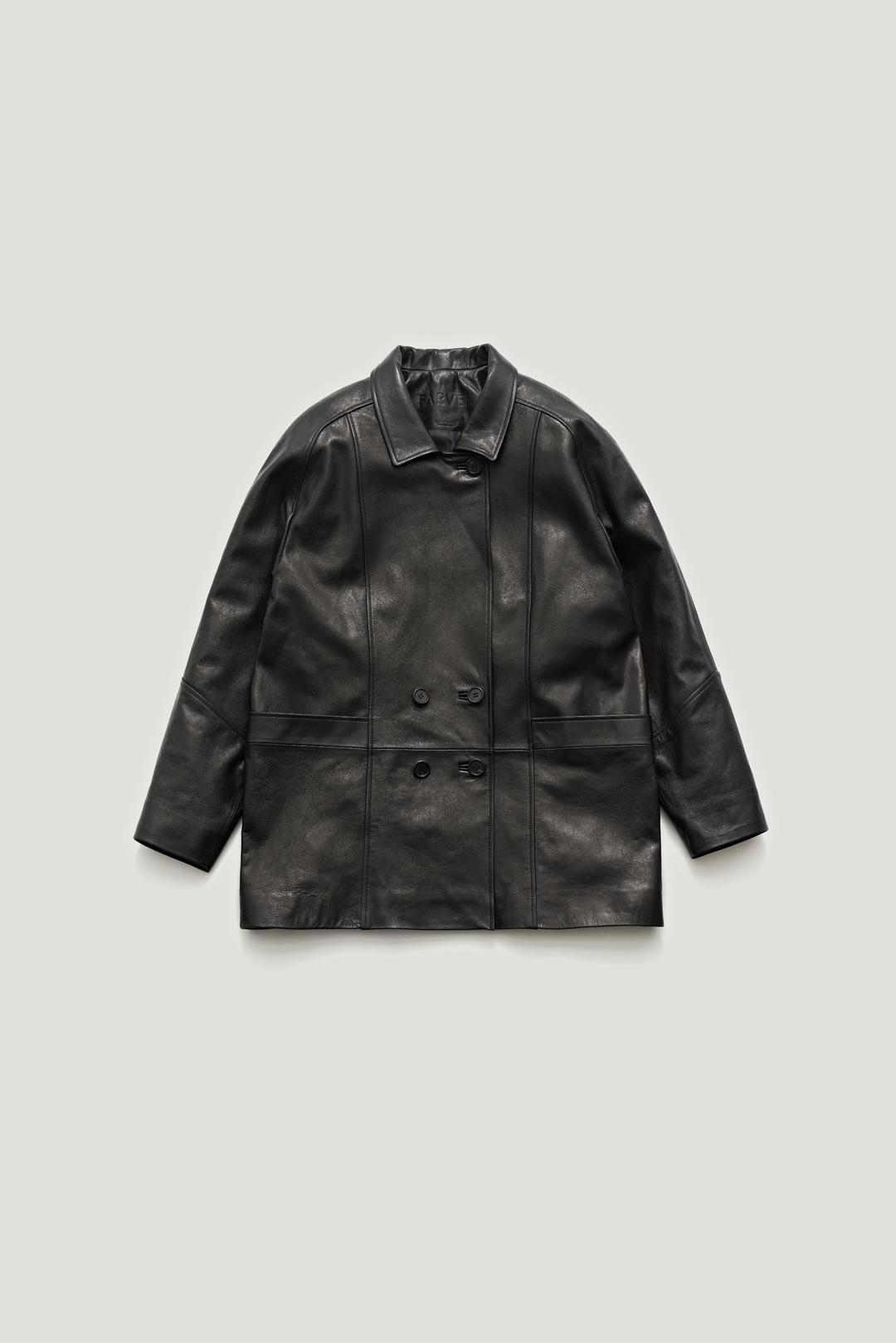 (재진행)VOLUME DOUBLE LEATHER JACKET by ONLY FRANK s.r.l_BLACK / ₩698,000