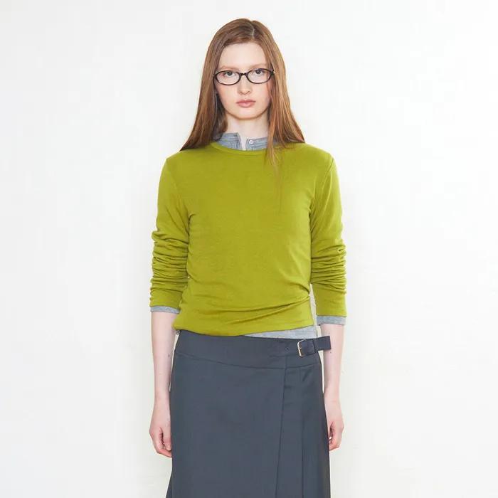 Lc WOOL JERSEY WARM T-SHIRT_OLIVE_LC254TS06OL