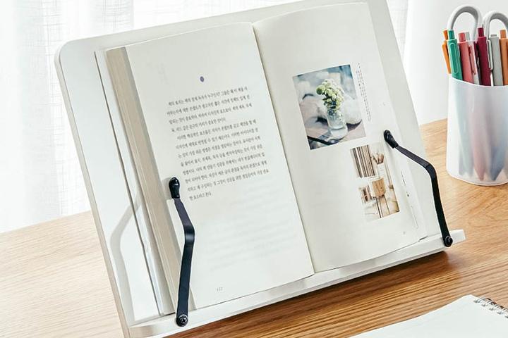 화이트 우드 각도 조절 화이트 독서대