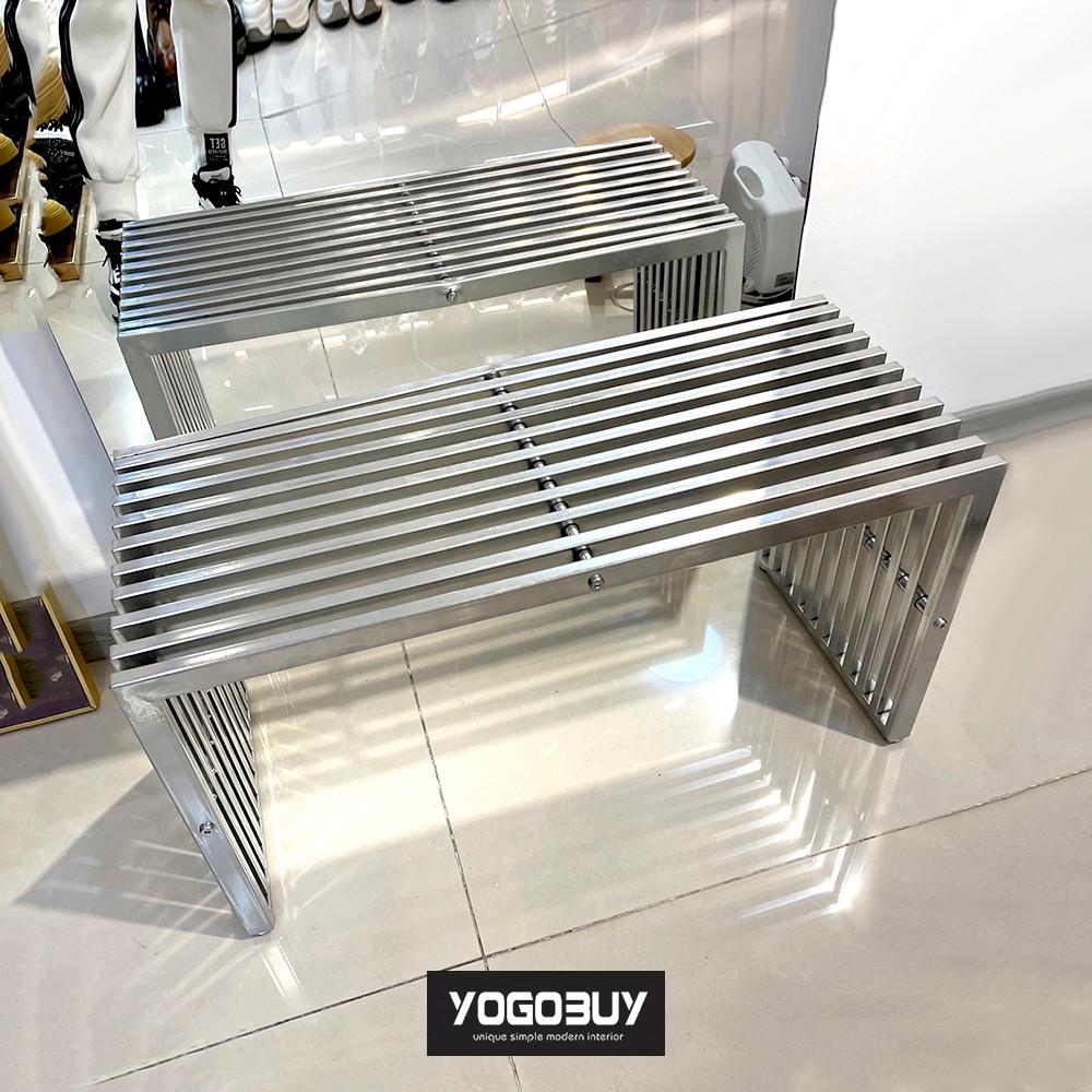 조지넬슨 스테인리스 현관 의자 벤치 디자인 인테리어 스툴 철제 체어