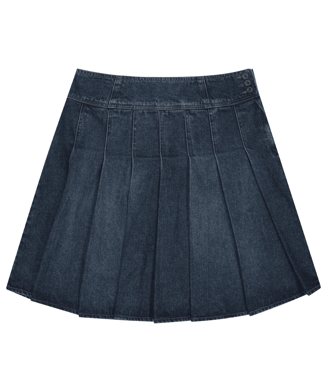 DEEP DENIM PLEATS SKIRT NAVY