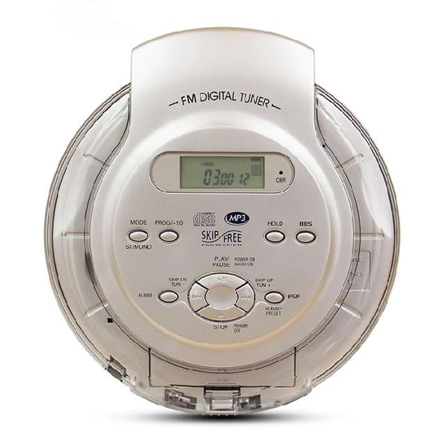 휴대용 CD 플레이어 워크맨 베이스 부스트 시스템, 고품질 음악 충격 방지 MP3 포맷 디스크 LCD 디스플레이 3.5mm 오디오 인터페이스