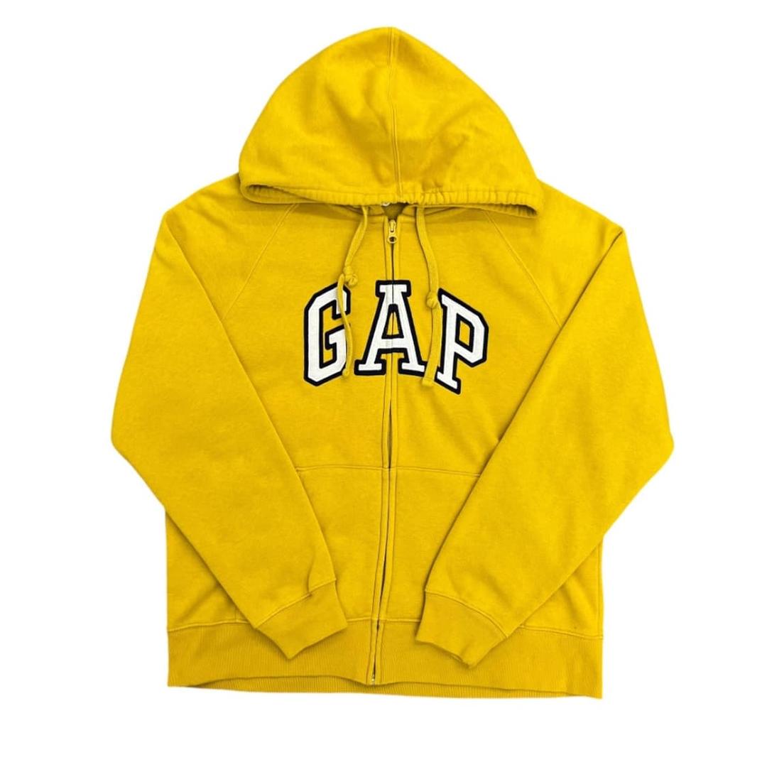 갭 화이트 빅로고 머스타드 후드집업 L | 후루츠패밀리