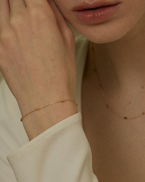 14k simple unique chain bracelet