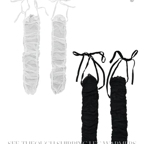 see-through shirring leg warmers