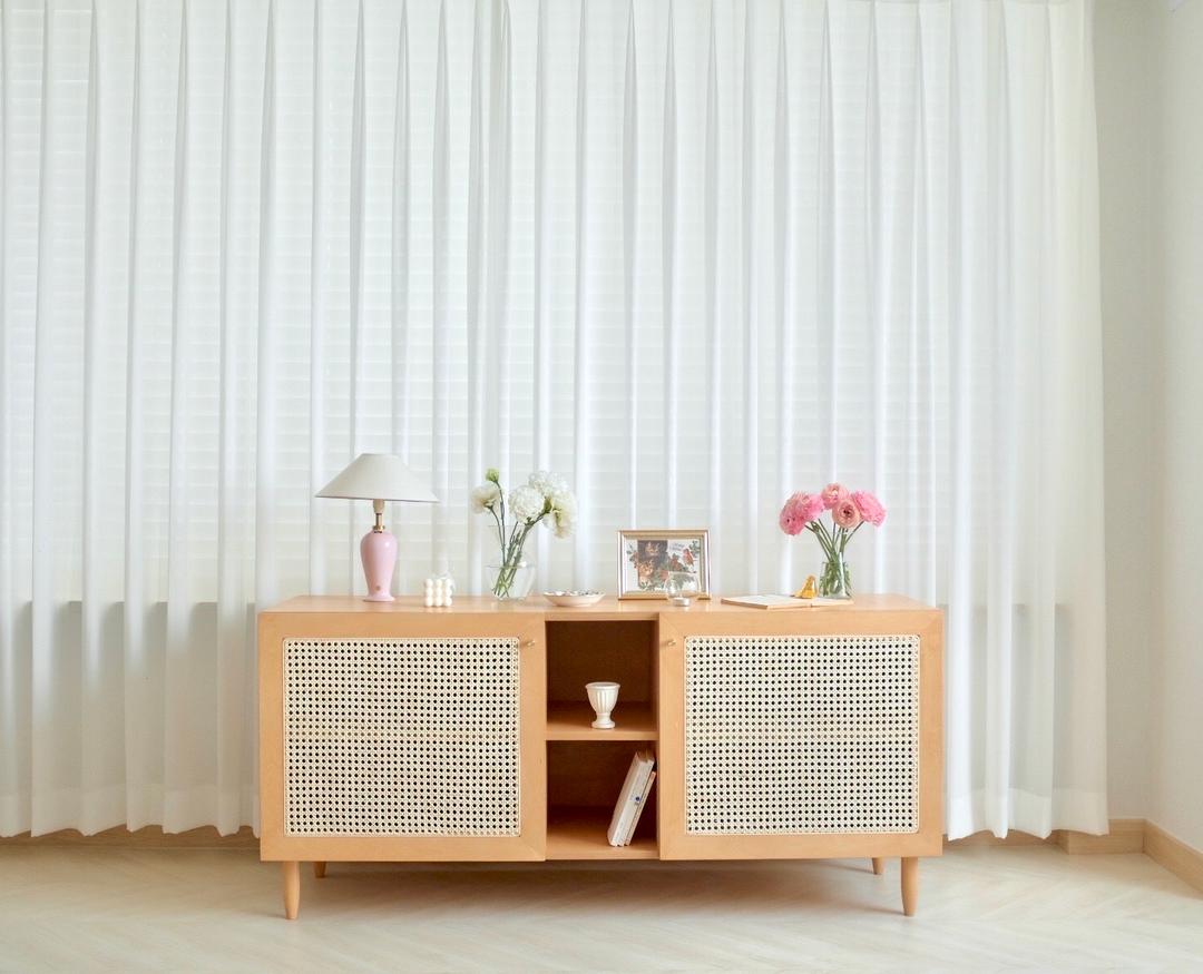 Twin rattan sideboard