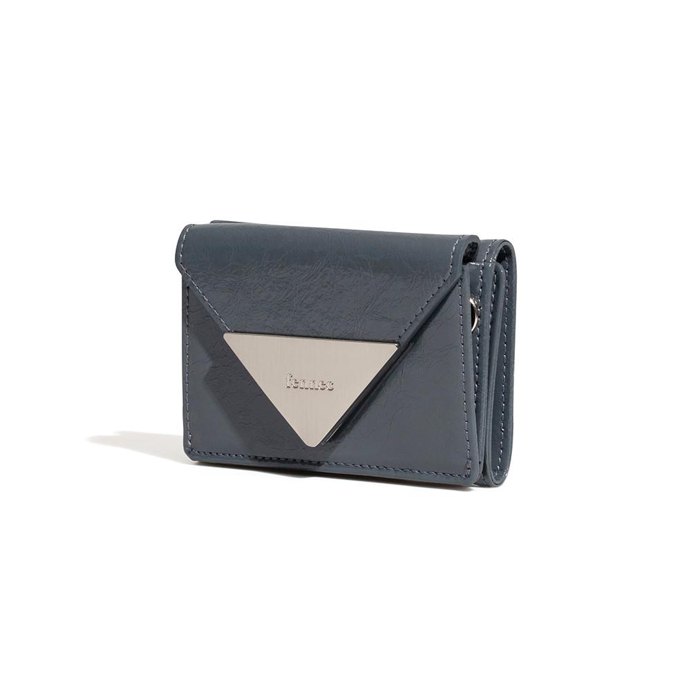 CRINKLE TRIANGLE TRIPLE WALLET D - DARK GREY