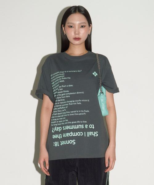 SONNET 18 T-SHIRT / charcoal