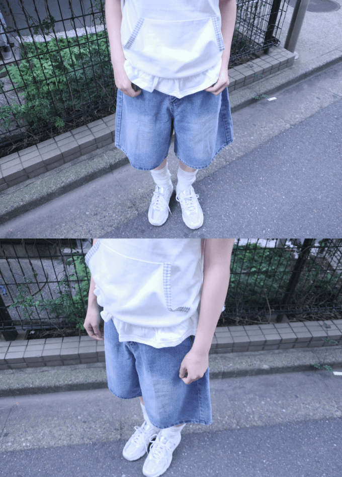 묘랑 denim bermuda pants (4color)