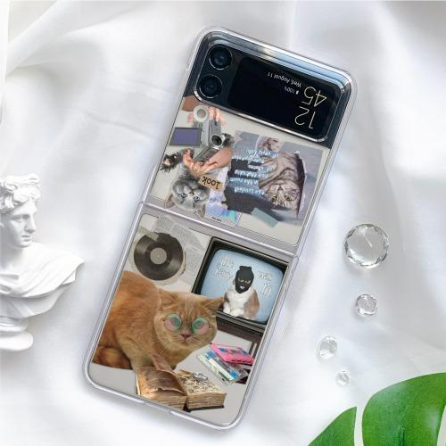 Z플립 클리어케이스 레트로냥냥