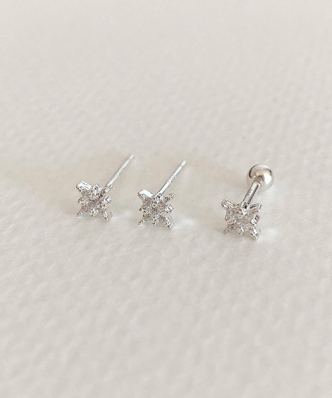 [silver925] 스파클링 큐빅 귀걸이 피어싱