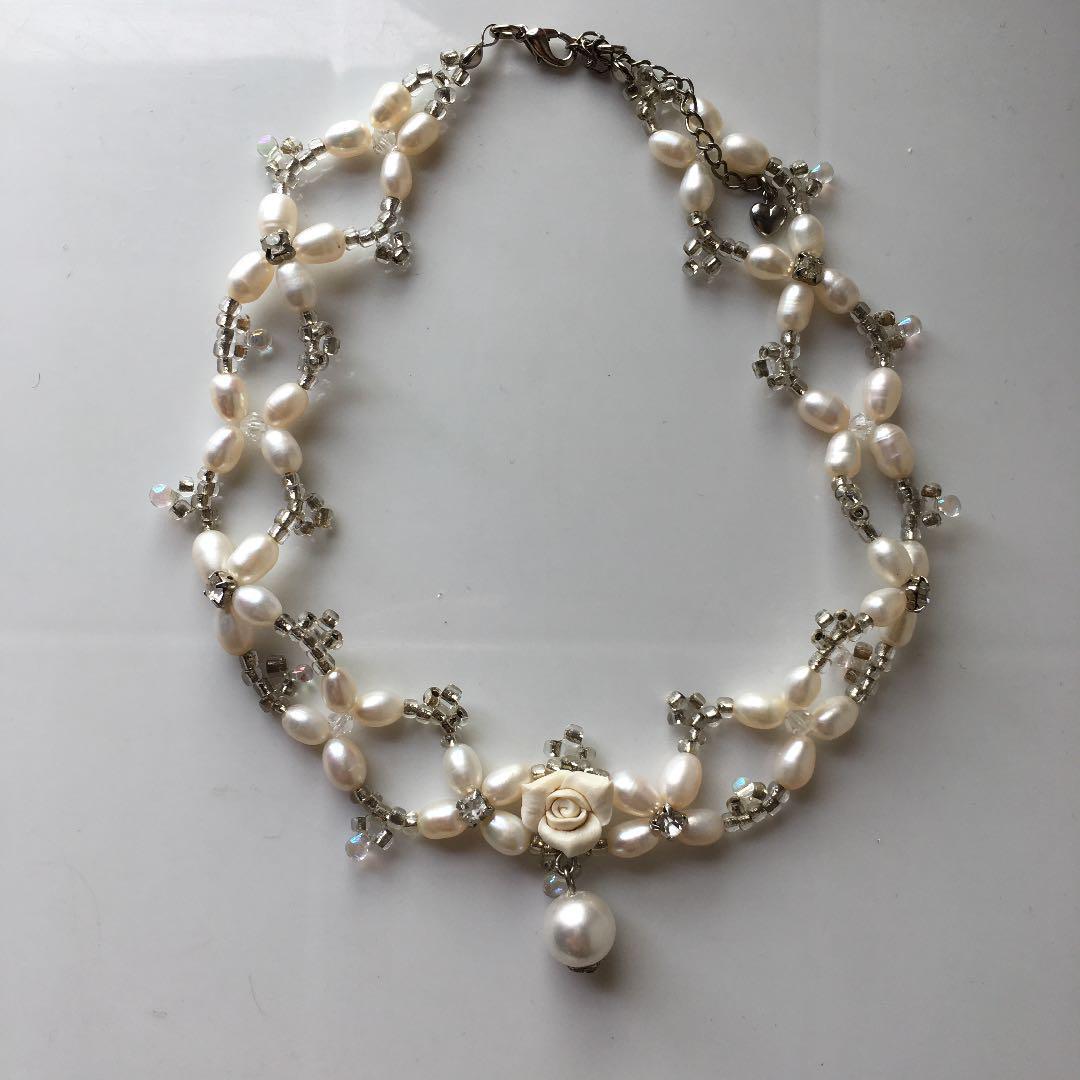 パール　ネックレス　チョーカー　パーティ　結婚式