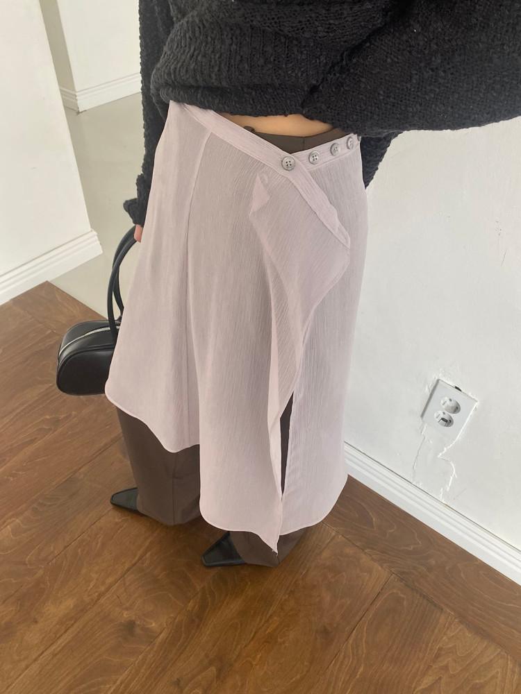 [미엔느] 링클 레이어드 스커트 (2col)