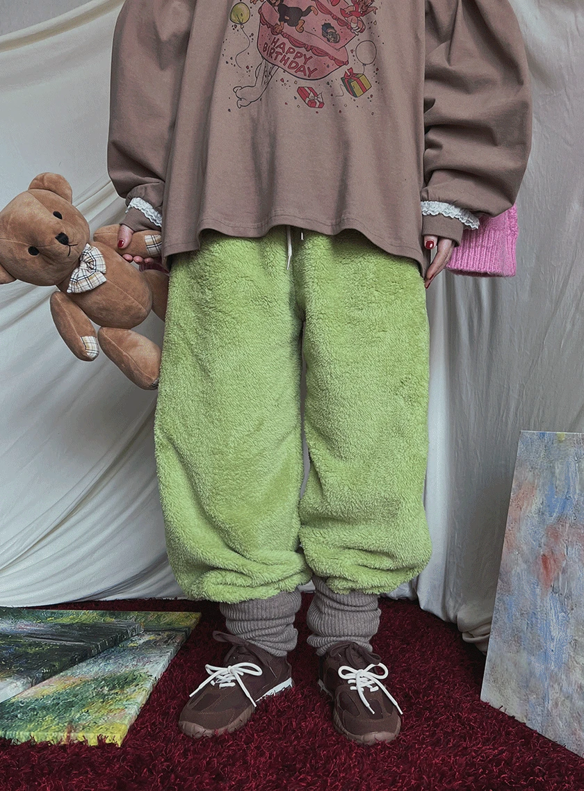 디저트 퍼 스트링 팬츠