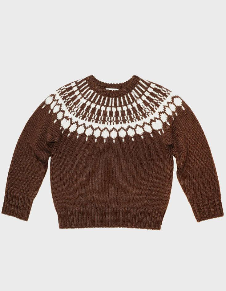VTG Punch Card Sweater ( BROWN)