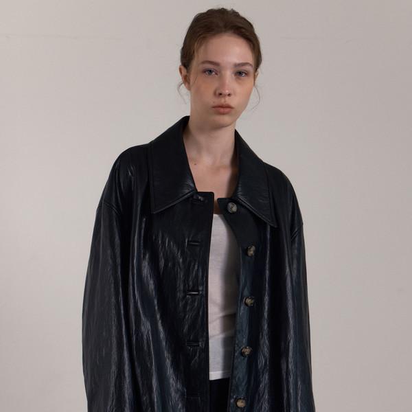 LITHE LEATHER HALF JACKET (BLACK)