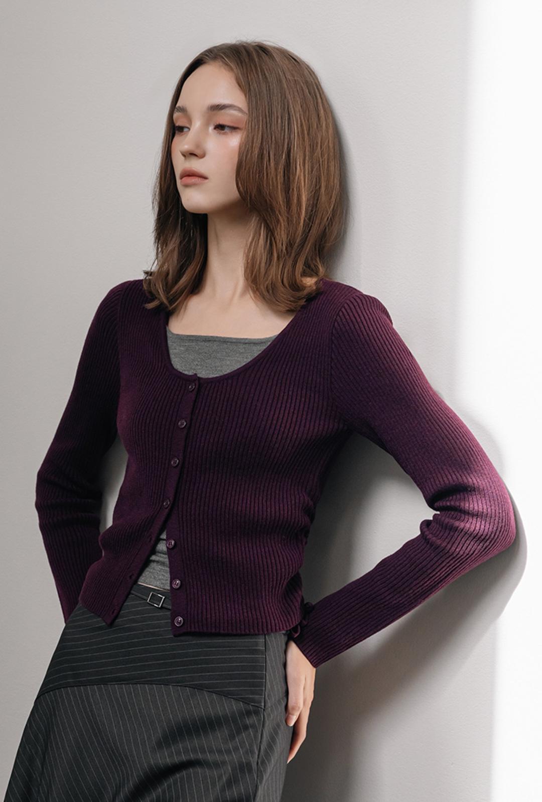 사이드 스트링 가디건_MIWCKF919T