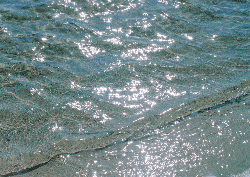 on blue