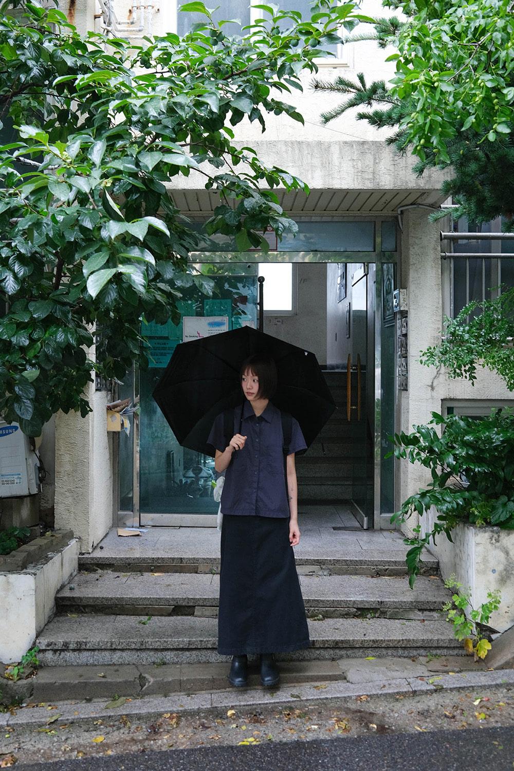 Standard cotton washed half shirt (2col)